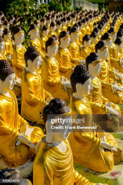 Thousands of small Buddha statues are located below Laykyun Sekkya Buddha in Maha Bodhi Ta Htaung near Khatakan Taung village.