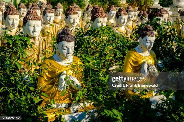 Thousands of small Buddha statues are located below Laykyun Sekkya Buddha in Maha Bodhi Ta Htaung near Khatakan Taung village.