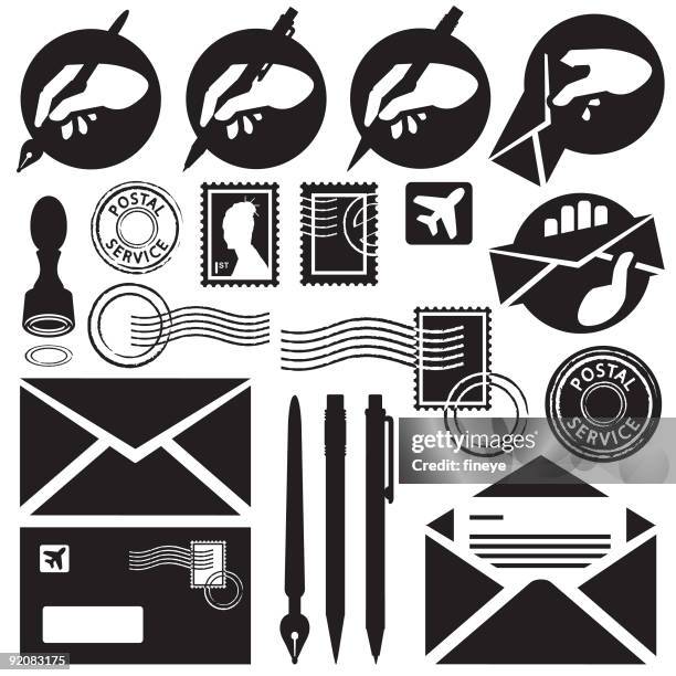 hands icons, set 4 - priority mail stock illustrations