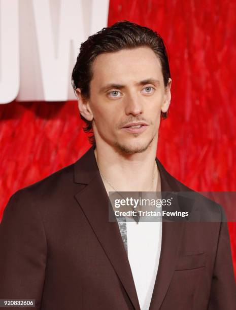 Sergei Polunin attends the "Red Sparrow" European premiere at the Vue West End on February 19, 2018 in London, England.