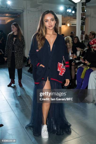 Jade Thirwall attends the Nicopanda show during London Fashion Week February 2018 at TopShop Show Space on February 19, 2018 in London, England.