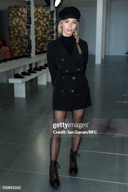 Joanna Kutcher attends the Nicopanda show during London Fashion Week February 2018 at TopShop Show Space on February 19, 2018 in London, England.