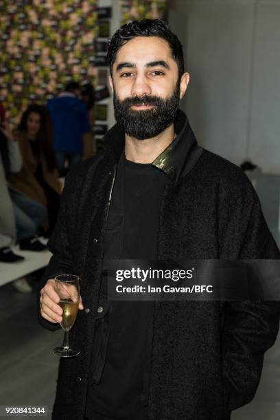 Amir Amor attends the Nicopanda show during London Fashion Week February 2018 at TopShop Show Space on February 19, 2018 in London, England.