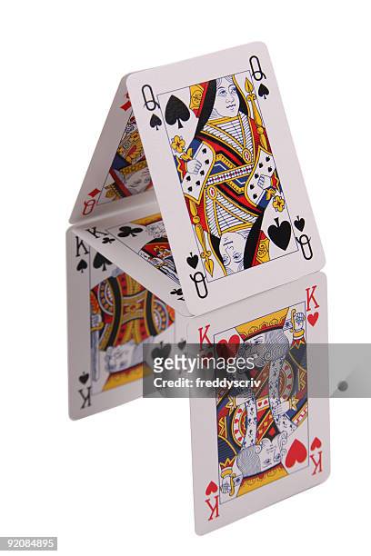 full house - king of hearts stock pictures, royalty-free photos & images