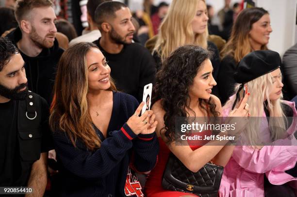 Amir Amor, Jade Thirwall, Kara Marni and Alice Chater attend the Nicopanda FW18 LFW Show during London Fashion Week February 2018 at TopShop Show...