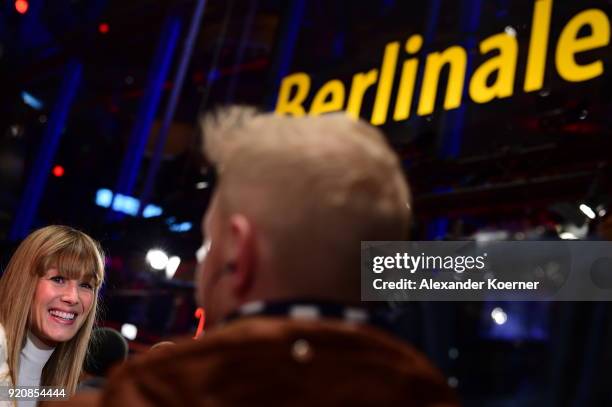 Rosamund Pike attends the '7 Days in Entebbe' premiere during the 68th Berlinale International Film Festival Berlin at Berlinale Palast on February...