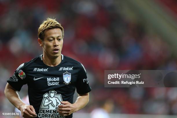 Keisuke Honda of Pachuca looks on during the 8th round match between Chivas and Pachuca as part of the Torneo Clausura 2018 Liga MX at Akron Stadium...