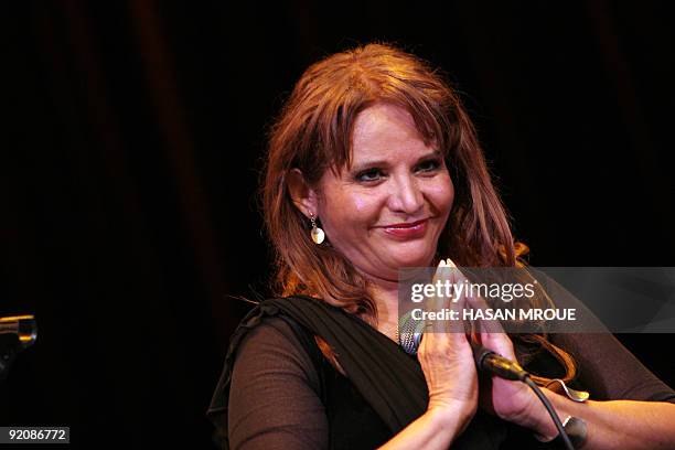 Israeli singer of Iranian origin, Janet Rothstein-Yehudayan, performs traditional Farsi songs at the "One Voice" Palestinian-Israeli peace musical...