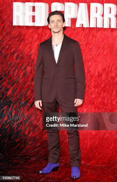 Sergei Polunin attneds the European premiere of 'Red Sparrow' at Vue West End on February 19, 2018 in London, England.
