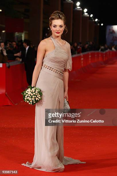 Actress Carolina Crescentini attends the 'Oggi Sposi' Premiere during day 6 of the 4th Rome International Film Festival held at the Auditorium Parco...