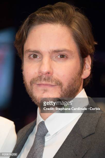 Daniel Bruehl attends the '7 Days in Entebbe' premiere during the 68th Berlinale International Film Festival Berlin at Berlinale Palast on February...