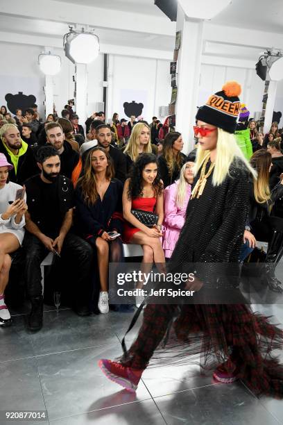 Sinead Harnett, Amir Amor, Jade Thirwall and Kara Marni attend the Nicopanda FW18 LFW Show during London Fashion Week February 2018 at TopShop Show...