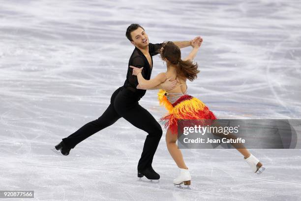 Kavita Lorenz and Joti Polizoakis of Germany during the Figure Skating Ice Dance Short Dance program on day ten of the PyeongChang 2018 Winter...