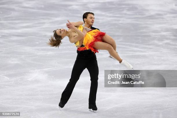 Kavita Lorenz and Joti Polizoakis of Germany during the Figure Skating Ice Dance Short Dance program on day ten of the PyeongChang 2018 Winter...