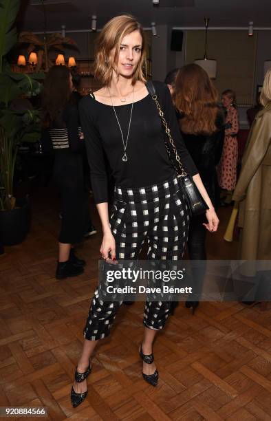 Jacquetta Wheeler attends a cocktail party in honour of Alison Loehnis' 10 year anniversary at NET-A-PORTER on February 19, 2018 in London, England.