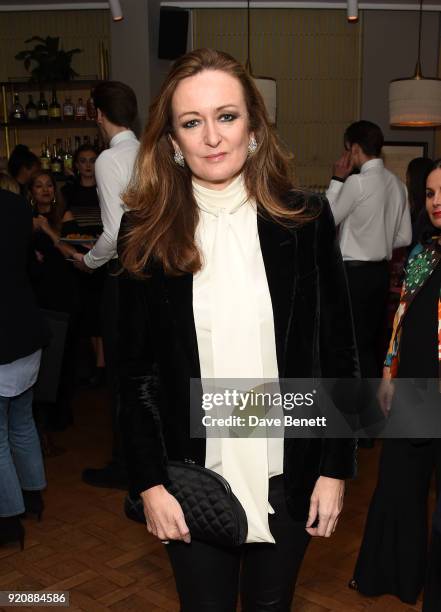 Lucy Yeomans attends a cocktail party in honour of Alison Loehnis' 10 year anniversary at NET-A-PORTER on February 19, 2018 in London, England.