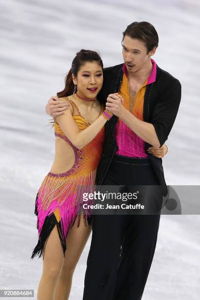 Kana Muramoto and Chris Reed of Japan during the Figure Skating Ice Dance Short Dance program on day ten of the PyeongChang 2018 Winter Olympic Games...