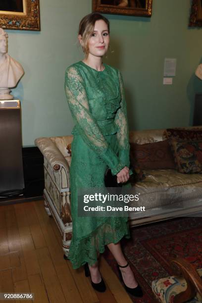 Laura Carmichael attends the Nars x Erdem Dinner during London Fashion Week February 2018 at National Portrait Gallery on February 19, 2018 in...