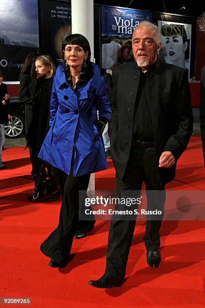 Autor Paulo Coelho and Elisabetta Sgarbi attend Paulo Coelho's 'The Experimential Witch' Red Carpet during day 6 of the 4th Rome International Film...