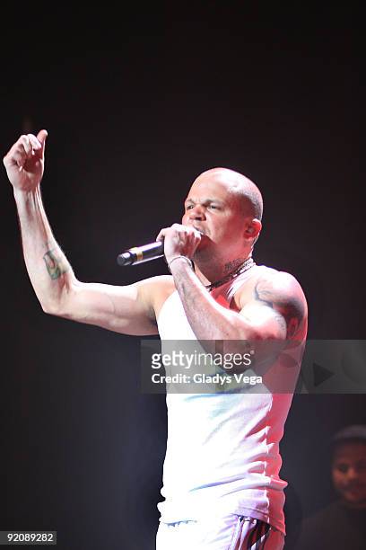 Rene Perez of Calle 13 performs "No Hay Nadie Como Tu" with Shakira at Coliseo Jose M. Agrelot on May 2, 2009 in San Juan, Puerto Rico.