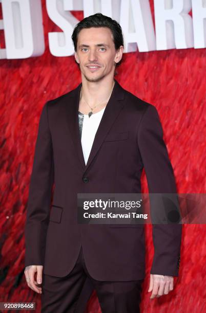 Sergei Polunin attends the European Premiere of 'Red Sparrow' at the Vue West End on February 19, 2018 in London, England.