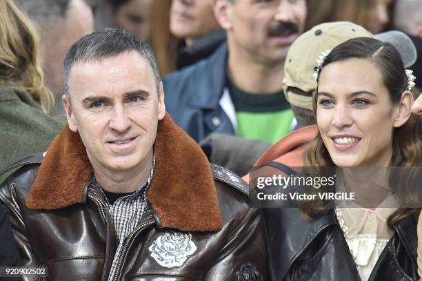 Raf Simons and Alexa Chung at the JW Anderson Ready to Wear Fall/Winter 2018-2019 fashion show during London Fashion Week February 2018 on February...