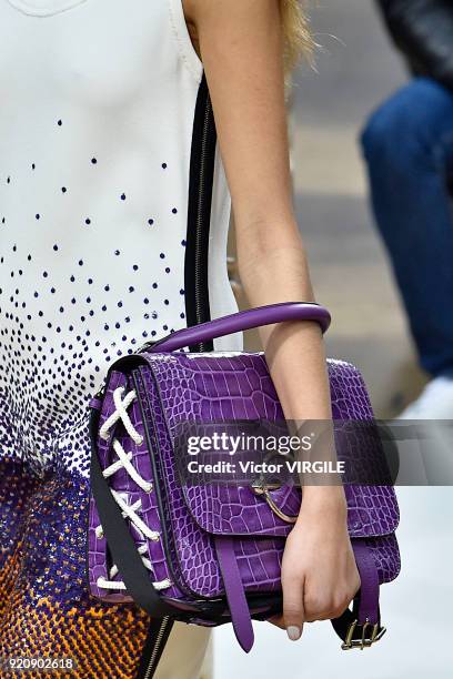 Model walks the runway at the JW Anderson Ready to Wear Fall/Winter 2018-2019 fashion show during London Fashion Week February 2018 on February 17,...