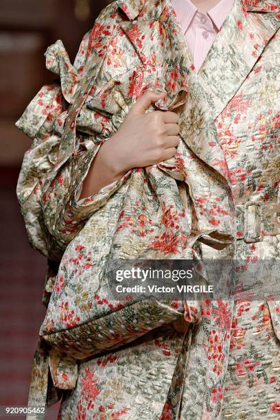 Model walks the runway at the Simone Rocha Ready to Wear Fall/Winter 2018-2019 fashion show during London Fashion Week February 2018 on February 17,...