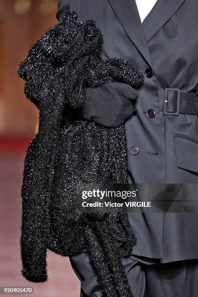 Model walks the runway at the Simone Rocha Ready to Wear Fall/Winter 2018-2019 fashion show during London Fashion Week February 2018 on February 17,...