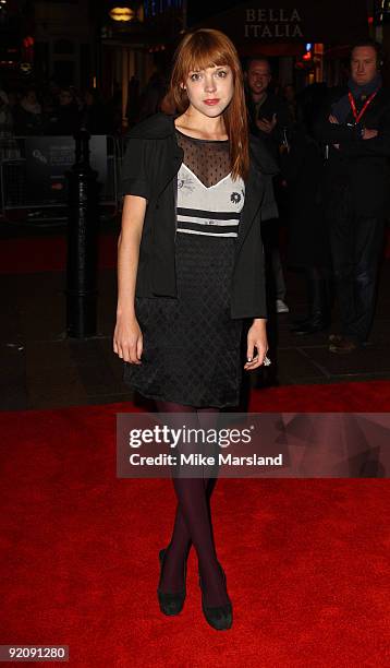 Actress Antonia Campbell-Hughes attends the Gala screening of 'An Education' during The Times BFI London Film Festival at Vue West End on October 20,...