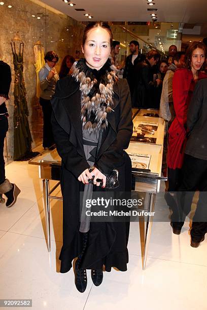 Harumi Klossowska attends the launch of John Galliano's new watches at John Galliano Shop on October 19, 2009 in Paris, France.