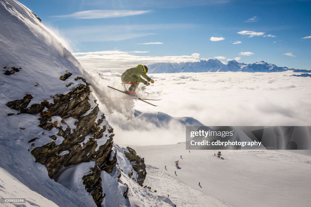 Extreme Skier in Verbier, Switzerland