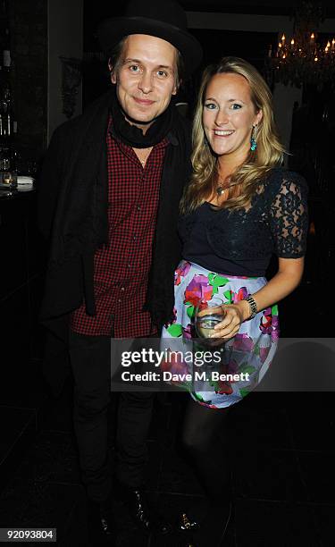 Mark Owen and Katie Banks attend the afterparty following the press night of "The Rise And Fall Of Little Voice" at Jewell on October 20, 2009 in...