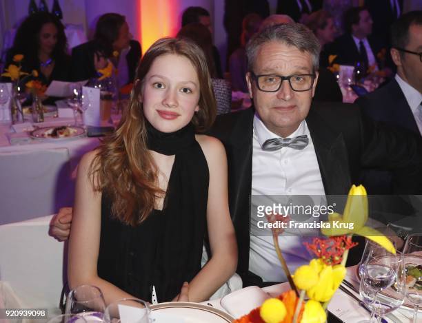 Gabor Steingart and his daughter Timea Steingart during the Cinema For Peace Gala on the occasion of the 68th Berlinale International Film Festival...
