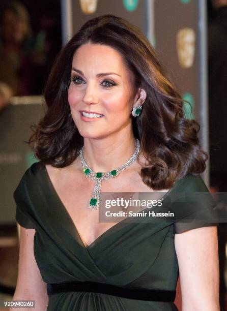 Catherine, Duchess of Cambridge attends the EE British Academy Film Awards held at Royal Albert Hall on February 18, 2018 in London, England.