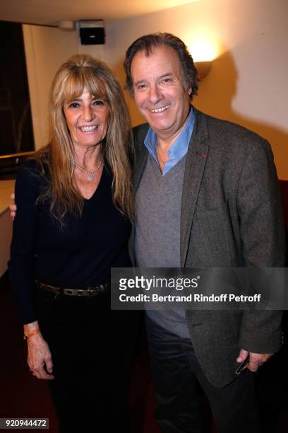 Actor of the Piece Daniel Russo and his wife Lucie attend the "L'Etre ou pas" : Theater Play as part of the "Citizens' Words - Paroles Citoyennes"...
