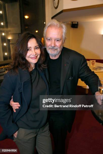 Evelyne Bouix and her husband, Actor of the Piece Pierre Arditi attend the "L'Etre ou pas" : Theater Play as part of the "Citizens' Words - Paroles...