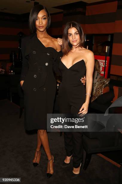 Jourdan Dunn and Julia Restoin Roitfeld attend the Julia Restoin Roitfeld & CR Fashion Book drinks party at Blakes Hotel on February 19, 2018 in...