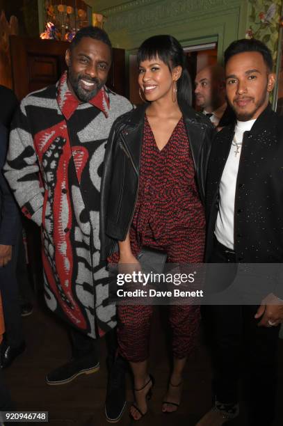 Idris Elba, Sabrina Dhowre and Lewis Hamilton attend as Tiffany & Co. Partners with British Vogue, Edward Enninful, Steve McQueen, Kate Moss and...