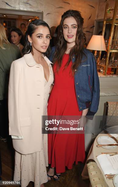 Naomi Scott and Millie Brady attend the LOVE x Miu Miu Women's Tales dinner hosted by Katie Grand and Elle Fanning at Loulou's on February 19, 2018...