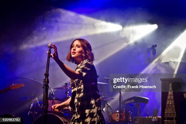 German singer Alice Merton performs live on stage during a concert at the Columbia Theater on February 19, 2018 in Berlin, Germany.