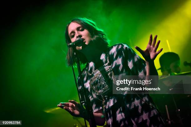 German singer Alice Merton performs live on stage during a concert at the Columbia Theater on February 19, 2018 in Berlin, Germany.