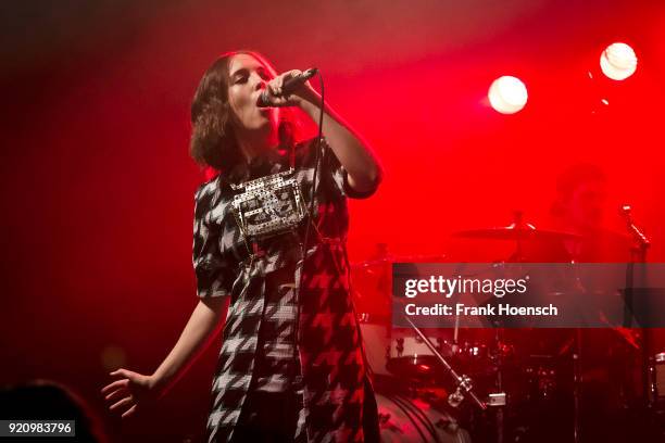 German singer Alice Merton performs live on stage during a concert at the Columbia Theater on February 19, 2018 in Berlin, Germany.