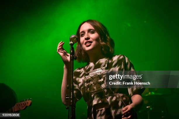 German singer Alice Merton performs live on stage during a concert at the Columbia Theater on February 19, 2018 in Berlin, Germany.