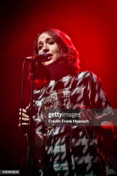 German singer Alice Merton performs live on stage during a concert at the Columbia Theater on February 19, 2018 in Berlin, Germany.