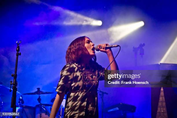 German singer Alice Merton performs live on stage during a concert at the Columbia Theater on February 19, 2018 in Berlin, Germany.