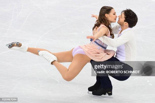 Germany's Kavita Lorenz and Germany's Joti Polizoakis compete in the ice dance free dance of the figure skating event during the Pyeongchang 2018...