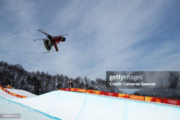 Rosalind Groenewoud of Canada competes during the Freestyle Skiing Ladies' Ski Halfpipe Final on day eleven of the PyeongChang 2018 Winter Olympic...