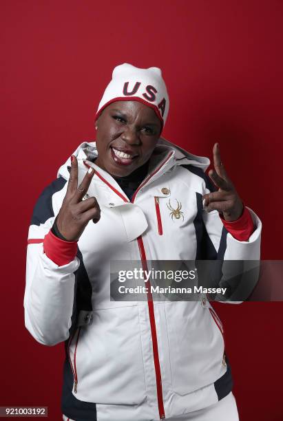 Comedian Leslie Jones poses for a portrait on the Today Show Set on February 19, 2018 in Gangneung, South Korea.