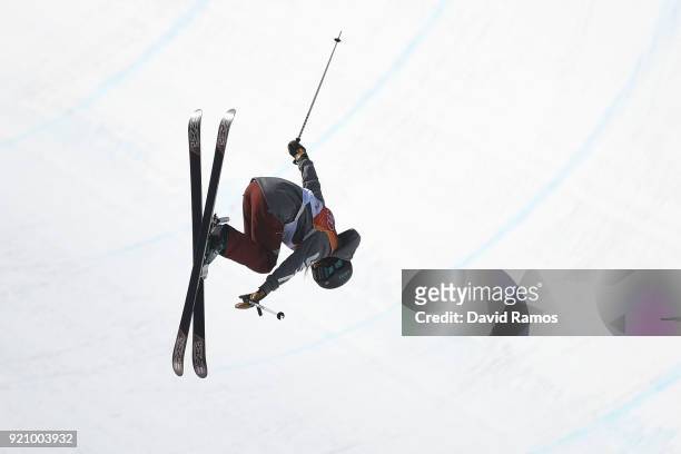 Brita Sigourney of the United States competes during the Freestyle Skiing Ladies' Ski Halfpipe Final on day eleven of the PyeongChang 2018 Winter...
